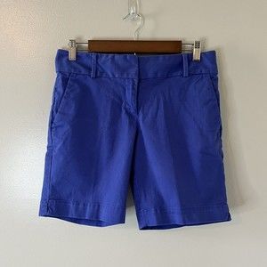 Ann Taylor Loft Womens Royal Blue Riveria Khaki Shorts Chino Bottoms Siz…